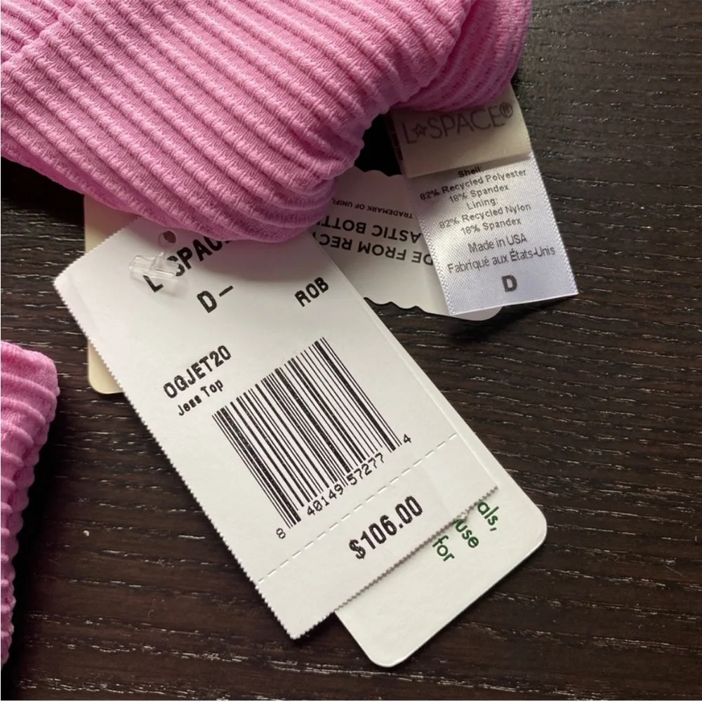 NWT L*SPACE Jess/Desi Ribbed Two-piece Bikini Set | rosebud pink | revolve